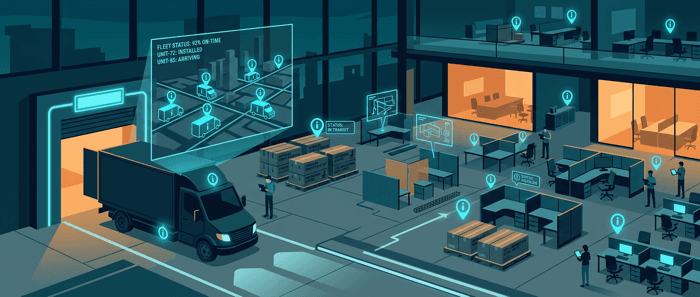 Commercial Furniture Installation Tracking: Warehouse to Job Site Visibility