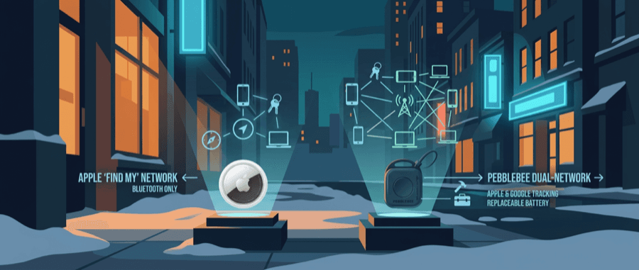 AirTags vs Pebblebee 2026: Apple Find My vs Google Find My Device for Business