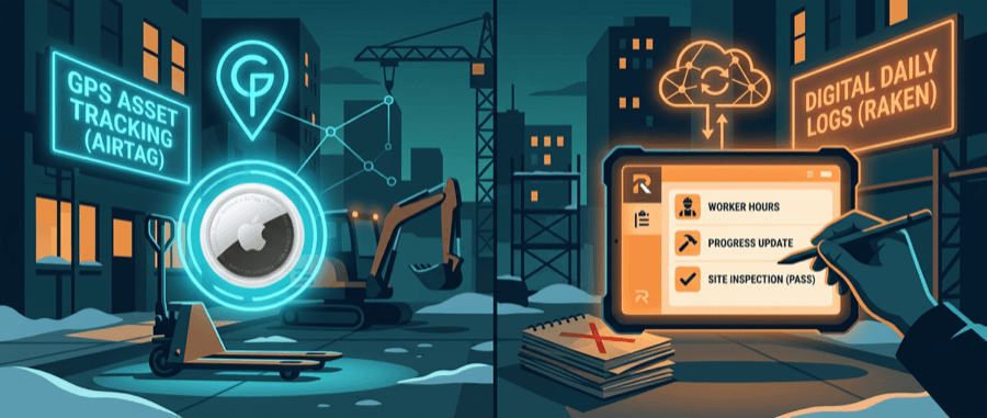 AirTags vs Raken: Construction Field Software Comparison 2025