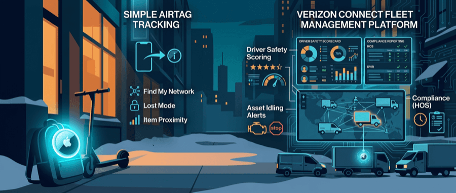 AirTags vs Verizon Connect: The Complete 2025 Comparison